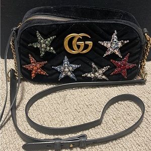 GUCCI GG Marmont 2.0 Crystal Stars Velvet Bag
